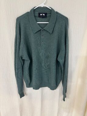 Woods and Gray Men’s Vintage Collared Long Sleeve Button Cashmere Sweater L